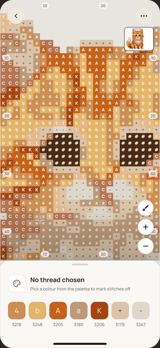 A pattern in stitching mode