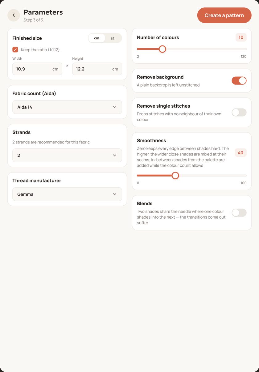 Pattern parameters
