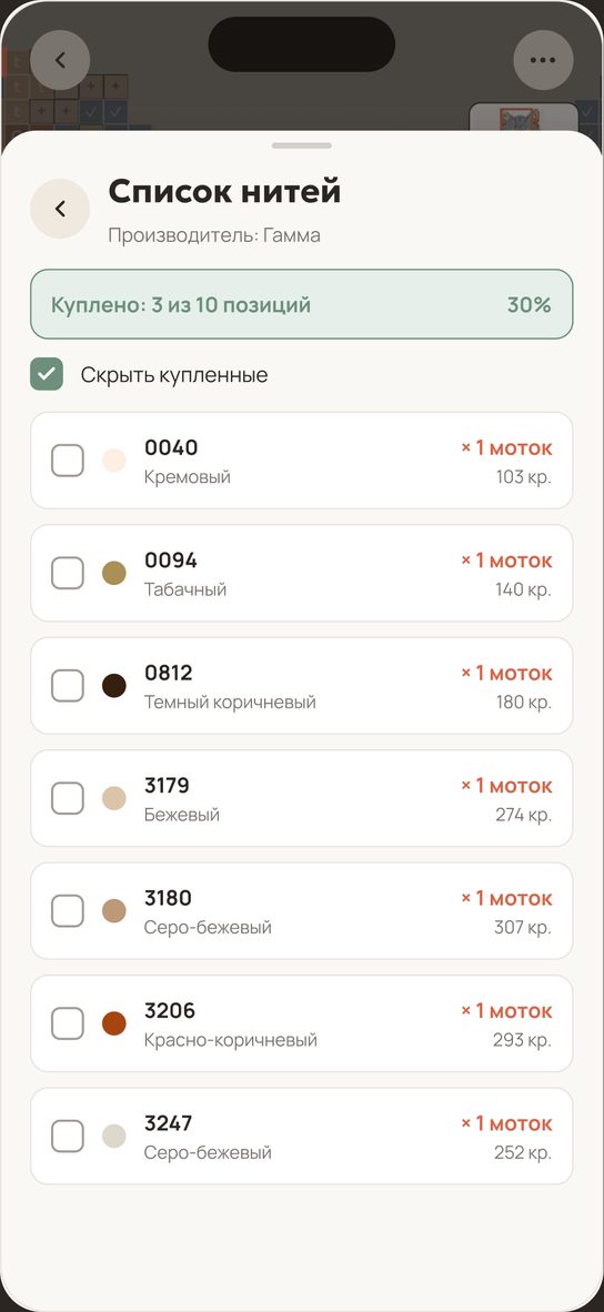 Список нитей
